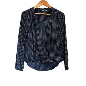 3 for $30!  Sportsgal navy polka dot blouse